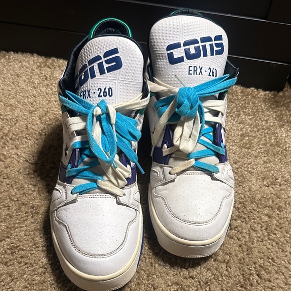 Cons Converse - retro mens' White and Blue Sneakers size 12 - Picture 2 of 7